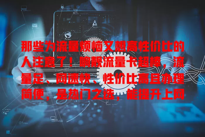 那些为流量烦恼又想高性价比的人注意了！响靓流量卡超棒，流量足、网速快、性价比高且办理简便，是热门之选，能提升上网体验