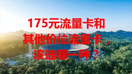 175元流量卡和其他价位流量卡，该选哪一种？