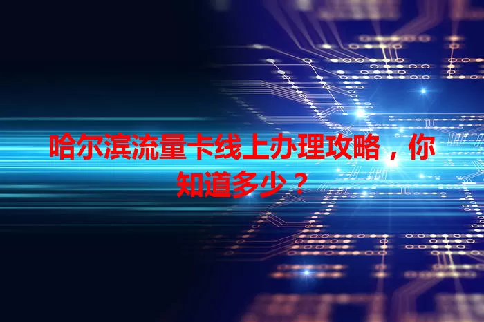 哈尔滨流量卡线上办理攻略，你知道多少？
