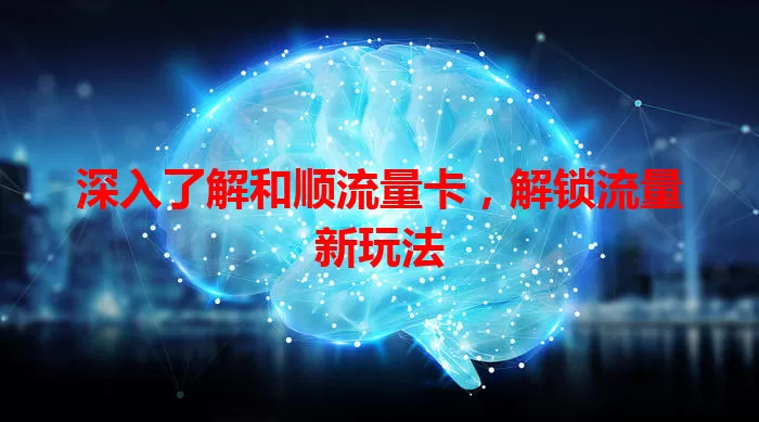 深入了解和顺流量卡，解锁流量新玩法