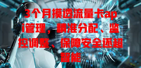 3个月摸透流量卡api管理，精准分配、监控调整、保障安全还超智能