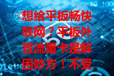想给平板畅快联网？平板外置流量卡是解困妙方！不受内置网络限制，摆脱Wi-Fi束缚，套餐多样费用省，便捷连网超轻松，选卡要点需留意，快来畅享精彩数字生活！