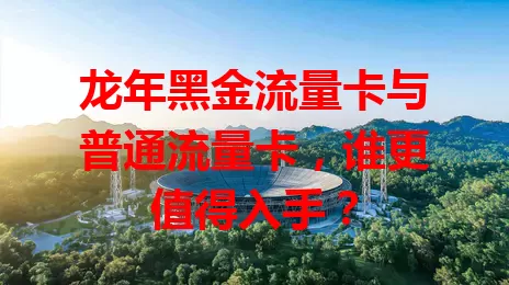 龙年黑金流量卡与普通流量卡，谁更值得入手？