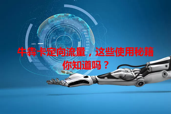 牛犇卡定向流量，这些使用秘籍你知道吗？
