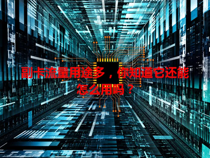 副卡流量用途多，你知道它还能怎么用吗？