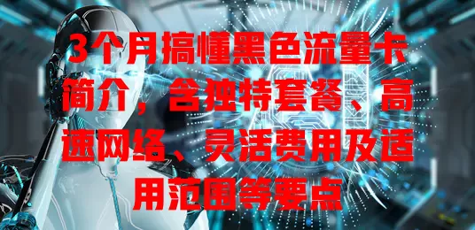 3个月搞懂黑色流量卡简介，含独特套餐、高速网络、灵活费用及适用范围等要点