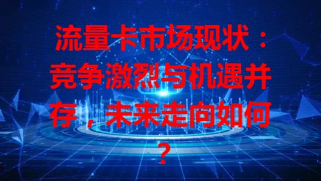流量卡市场现状：竞争激烈与机遇并存，未来走向如何？