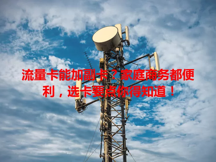 流量卡能加副卡？家庭商务都便利，选卡要点你得知道！