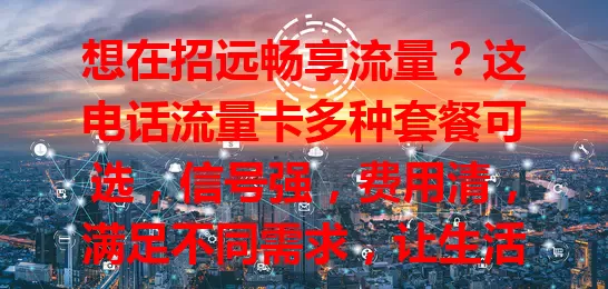 想在招远畅享流量？这电话流量卡多种套餐可选，信号强，费用清，满足不同需求，让生活工作更顺畅！