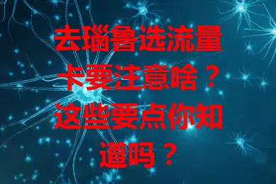 去瑙鲁选流量卡要注意啥？这些要点你知道吗？