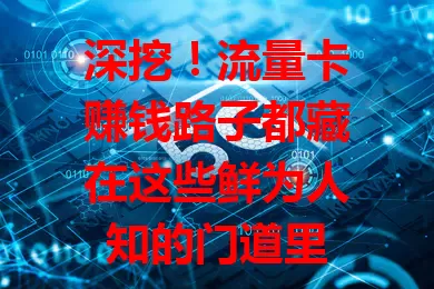 深挖！流量卡赚钱路子都藏在这些鲜为人知的门道里
