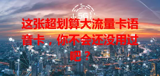 这张超划算大流量卡语音卡，你不会还没用过吧？