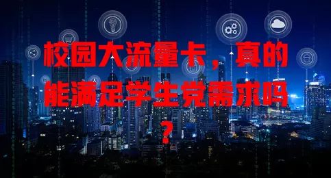 校园大流量卡，真的能满足学生党需求吗？