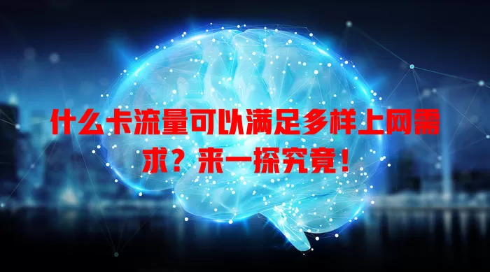 什么卡流量可以满足多样上网需求？来一探究竟！