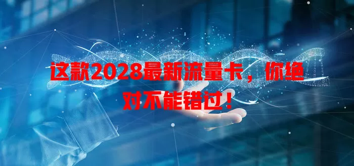 这款2028最新流量卡，你绝对不能错过！