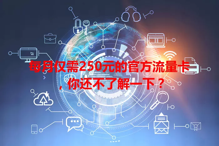 每月仅需250元的官方流量卡，你还不了解一下？