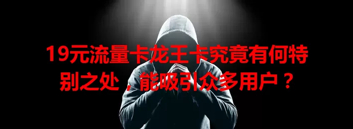 19元流量卡龙王卡究竟有何特别之处，能吸引众多用户？