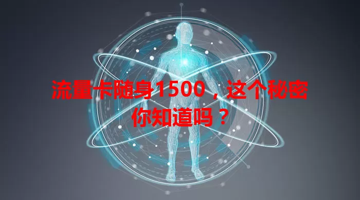 流量卡随身1500，这个秘密你知道吗？