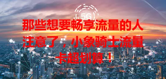 那些想要畅享流量的人注意了，小象骑士流量卡超划算！