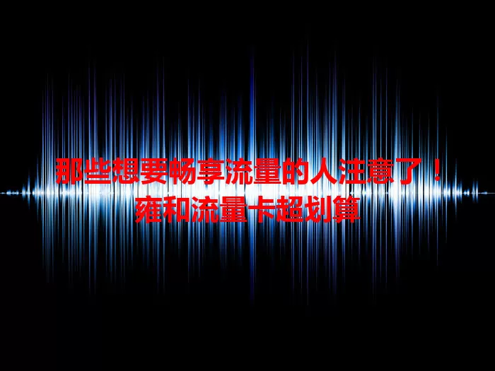 那些想要畅享流量的人注意了！雍和流量卡超划算