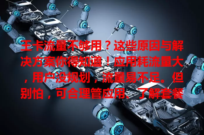 王卡流量不够用？这些原因与解决方案你得知道！应用耗流量大，用户没规划，流量易不足。但别怕，可合理管应用、了解套餐规则、用好无线网络，轻松应对流量问题，控制成本。