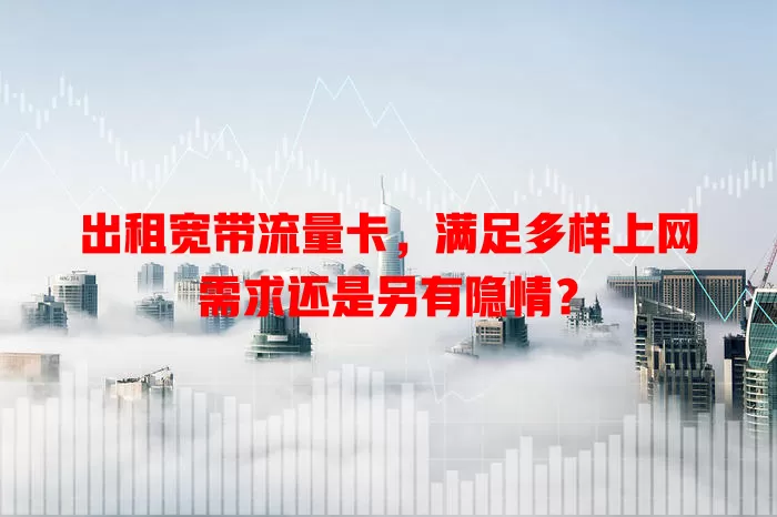 出租宽带流量卡，满足多样上网需求还是另有隐情？