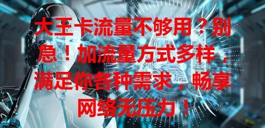 大王卡流量不够用？别急！加流量方式多样，满足你各种需求，畅享网络无压力！