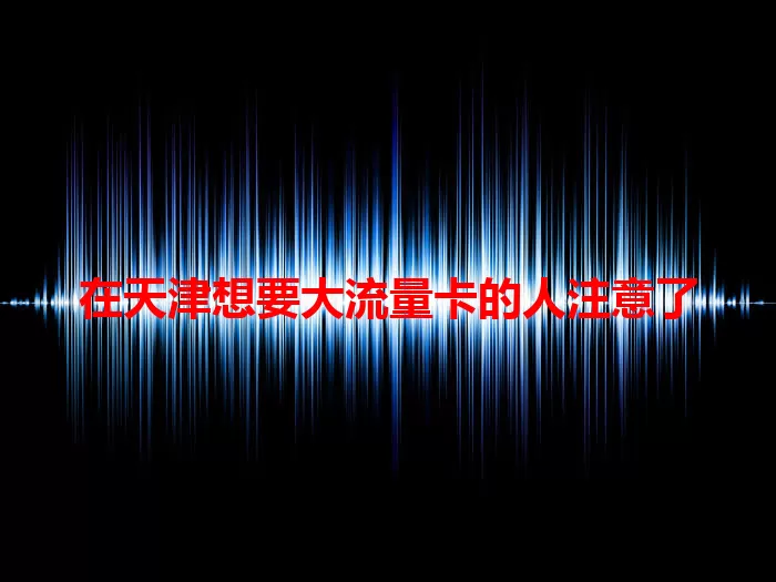 在天津想要大流量卡的人注意了