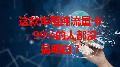 这款年租纯流量卡，99%的人都没搞明白？