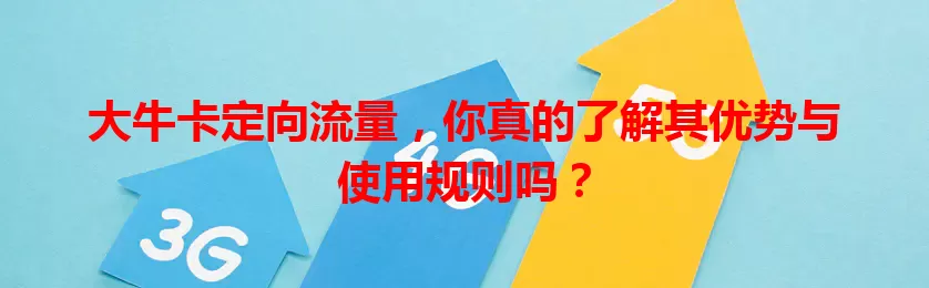 大牛卡定向流量，你真的了解其优势与使用规则吗？