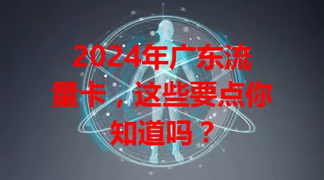 2024年广东流量卡，这些要点你知道吗？