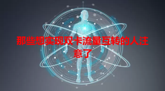 那些想实现双卡流量互转的人注意了