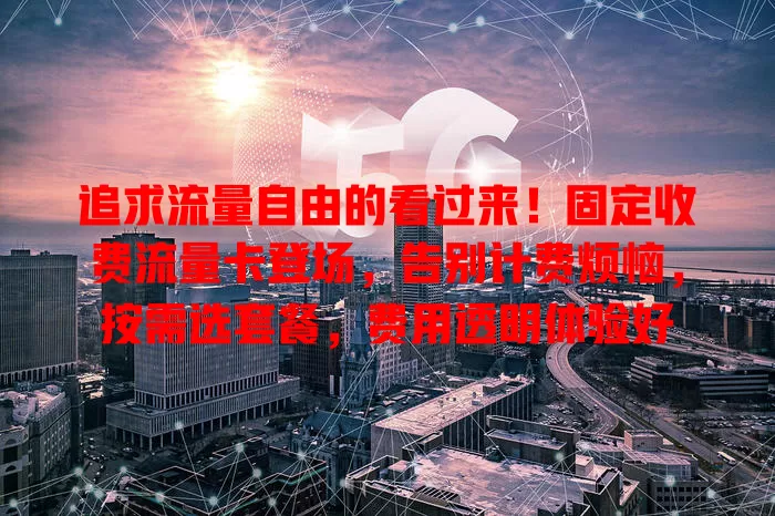 追求流量自由的看过来！固定收费流量卡登场，告别计费烦恼，按需选套餐，费用透明体验好