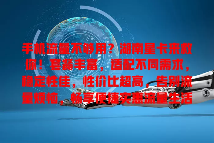 手机流量不够用？湖南星卡来救你！套餐丰富，适配不同需求，稳定性佳，性价比超高，告别流量烦恼，畅享便捷实惠流量生活