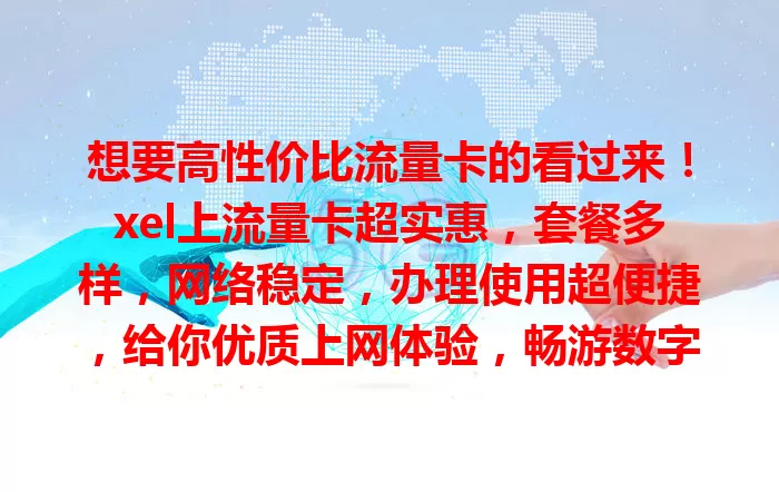 想要高性价比流量卡的看过来！xel上流量卡超实惠，套餐多样，网络稳定，办理使用超便捷，给你优质上网体验，畅游数字世界不用愁！