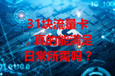 31块流量卡，真的能满足日常所需吗？