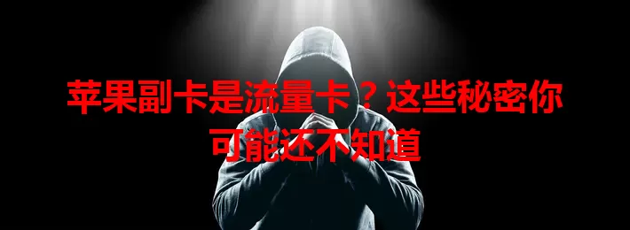 苹果副卡是流量卡？这些秘密你可能还不知道