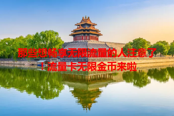 那些想畅享无限流量的人注意了！流量卡无限金币来啦
