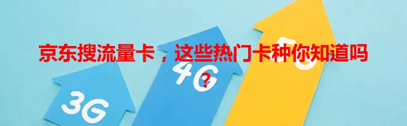 京东搜流量卡，这些热门卡种你知道吗？