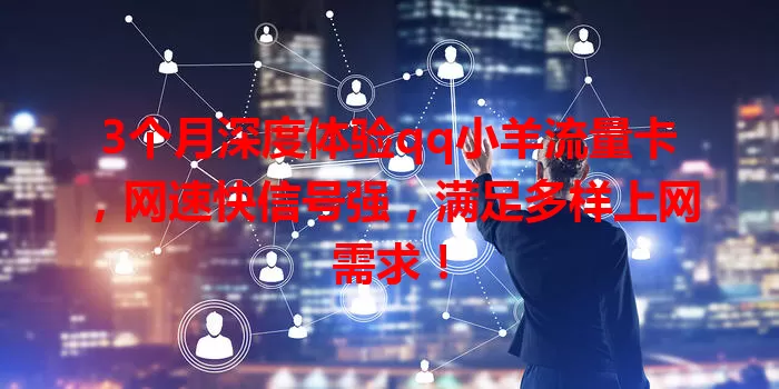 3个月深度体验qq小羊流量卡，网速快信号强，满足多样上网需求！