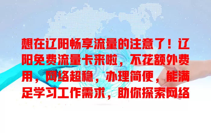 想在辽阳畅享流量的注意了！辽阳免费流量卡来啦，不花额外费用，网络超稳，办理简便，能满足学习工作需求，助你探索网络世界，快关注！