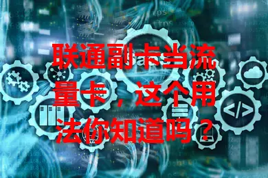 联通副卡当流量卡，这个用法你知道吗？