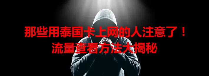 那些用泰国卡上网的人注意了！流量查看方法大揭秘