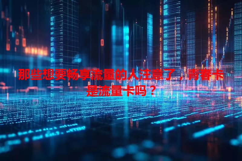 那些想要畅享流量的人注意了，青春卡是流量卡吗？