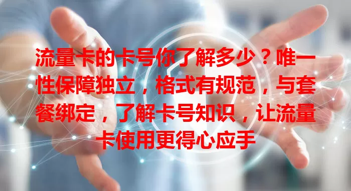 流量卡的卡号你了解多少？唯一性保障独立，格式有规范，与套餐绑定，了解卡号知识，让流量卡使用更得心应手