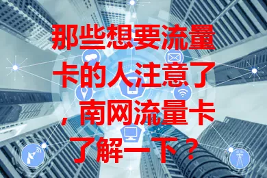 那些想要流量卡的人注意了，南网流量卡了解一下？