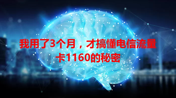 我用了3个月，才搞懂电信流量卡1160的秘密