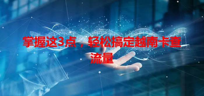掌握这3点，轻松搞定越南卡查流量