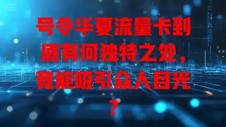 号令华夏流量卡到底有何独特之处，竟能吸引众人目光？