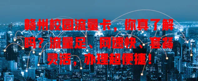 赣州校园流量卡，你真了解吗？流量足、网速快、套餐灵活，办理超便捷！